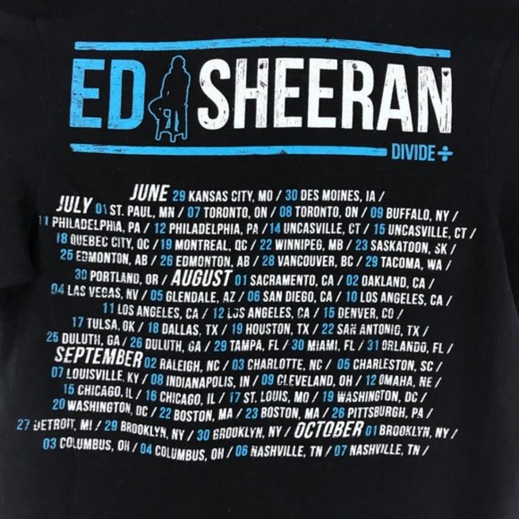 Ed Sheeran Divide Tour Black Graphic Tee Shirt - Picture 14 of 16